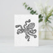 Vintager Oktopus Postkarte (Stehend Vorderseite)