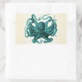 Vintager Oktopus Rechteckiger Aufkleber (Tasche)