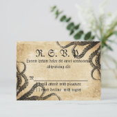 Vintager Oktopus RSVP Karte (Stehend Vorderseite)