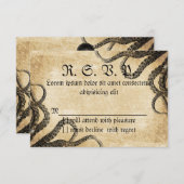 Vintager Oktopus RSVP Karte (Vorne/Hinten)