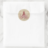 Vintager Oktopus Runder Aufkleber (Tasche)