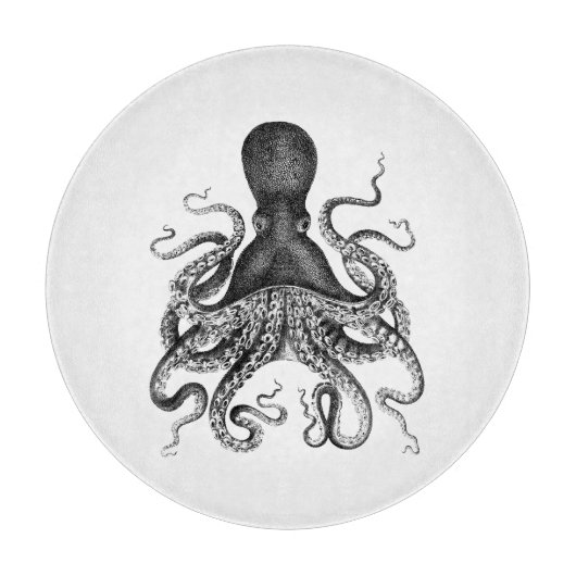 Vintager Oktopus Schneidebrett (Vorderseite)