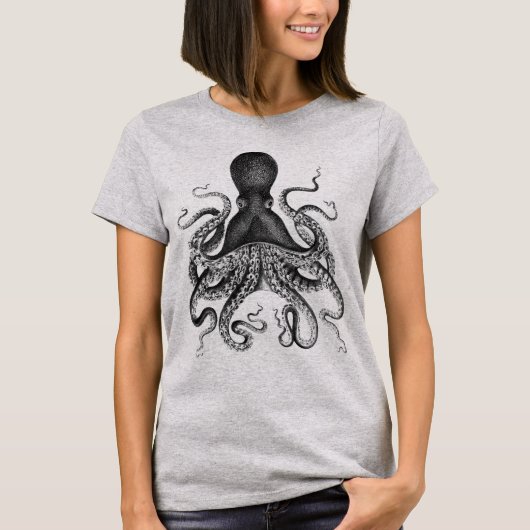 Vintager Oktopus T-Shirt (Vorderseite)