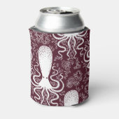 Vintager Oktopus: Unterwasser-Muster-Splendor Dosenkühler (Kanne Rückseite)