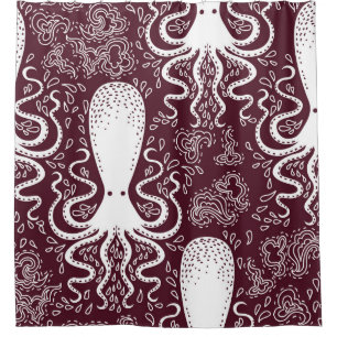 Vintager Oktopus: Unterwasser-Muster-Splendor Duschvorhang