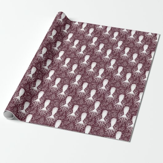 Vintager Oktopus: Unterwasser-Muster-Splendor Geschenkpapier (Ungerollt)