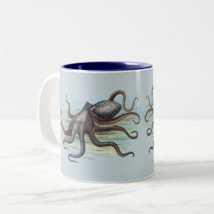 Vintager Oktopus Zweifarbige Tasse