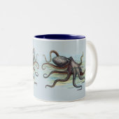 Vintager Oktopus Zweifarbige Tasse (VorderseiteRechts)