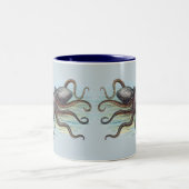 Vintager Oktopus Zweifarbige Tasse (Mittel)