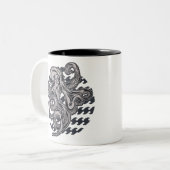 Vintager Oktopus Zweifarbige Tasse (Vorderseite Links)