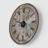 Vintager Oktopusholz rustikaler Steampunk Große Wanduhr (Winkel)