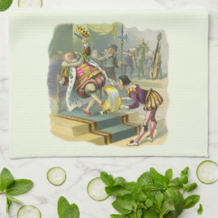 Vintager Old King Cole Kinderzimmer Rhyme Gedicht  Geschirrtuch