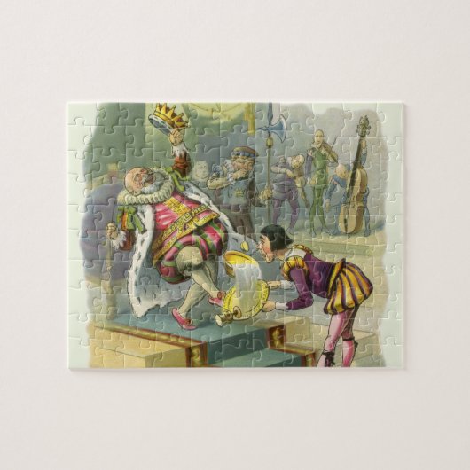 Vintager Old King Cole Kinderzimmer Rhyme Gedicht Puzzle (Horizontal)