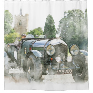 Vintager Oldtime Automobil-Duschvorhang Duschvorhang