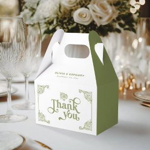 Vintager Olive Green Antique Rahmen Vielen Dank Geschenkschachtel