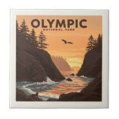 Vintager olympischer Nationalpark Fliese (Vorderseite)