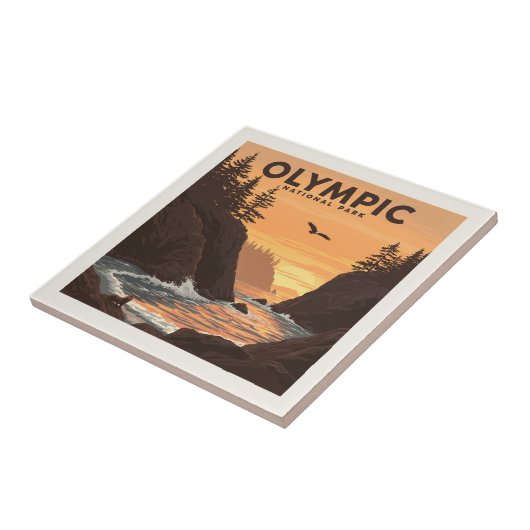 Vintager olympischer Nationalpark Fliese (Seite)