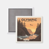 Vintager olympischer Nationalpark Magnet (Vorderseite/Rückseite)