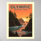 Vintager olympischer Nationalpark Poster (Vorne)