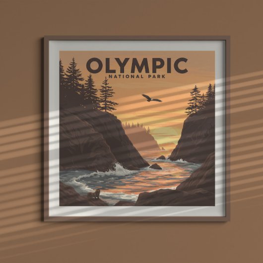 Vintager olympischer Nationalpark Poster