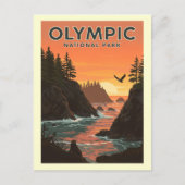 Vintager olympischer Nationalpark Postkarte (Vorderseite)