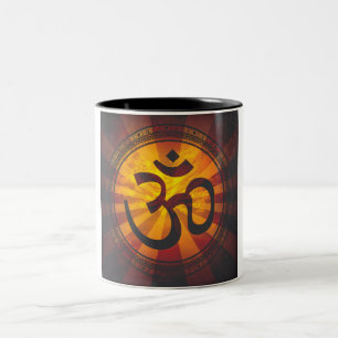 Vintager OM-Symbol-Druck Zweifarbige Tasse