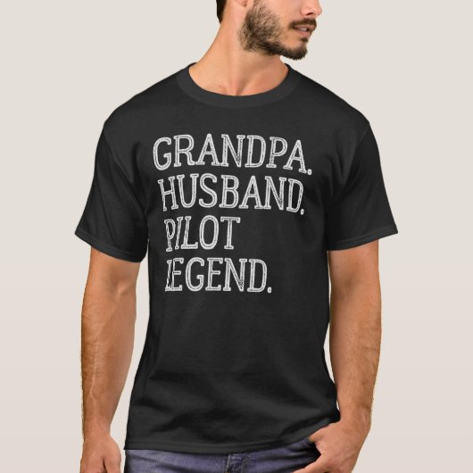 Vintager Opa Husband Pilot Legende 1 T-Shirt (Vorderseite)