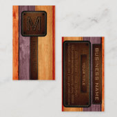 Vintager Orange-Holzbrauner Lederlook Visitenkarte (Vorne/Hinten)