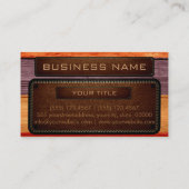 Vintager Orange-Holzbrauner Lederlook Visitenkarte (Rückseite)