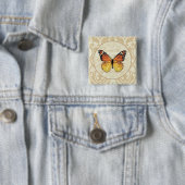Vintager orange Schmetterling Button (Beispiel)