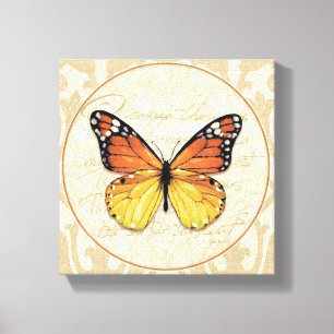Vintager orange Schmetterling Leinwanddruck