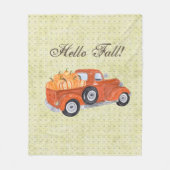 Vintager Orange Truck und Pumpkins fallen Fleecedecke (Vorderseite)