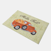 Vintager Orange Truck und Pumpkins fallen Fußmatte (Schrägansicht)