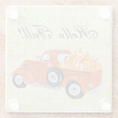 Vintager Orange Truck und Pumpkins fallen Glasuntersetzer (Rückseite)