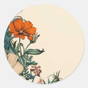 Vintager orangefarbener Aufkleber für die Aquamari
