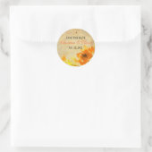 Vintager orangefarbener Hochzeitsticker Runder Aufkleber (Tasche)