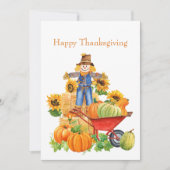 Vintager Orangensaft Sonnenblumen Erntedank Einladung (Vorderseite)