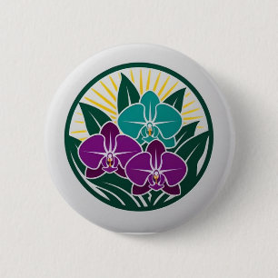Vintager Orchid Garden Button - Zeitlose Eleganz