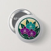 Vintager Orchid Garden Button - Zeitlose Eleganz (Vorne & Hinten)