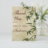 Vintager Orientalischer Bambus 1 Dankeskarte (Stehend Vorderseite)