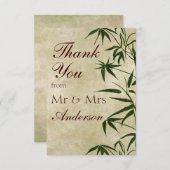 Vintager Orientalischer Bambus 1 Dankeskarte (Vorne/Hinten)