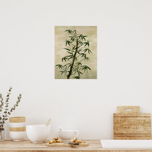 Vintager Orientalischer Bambus 1 Poster (Küche)