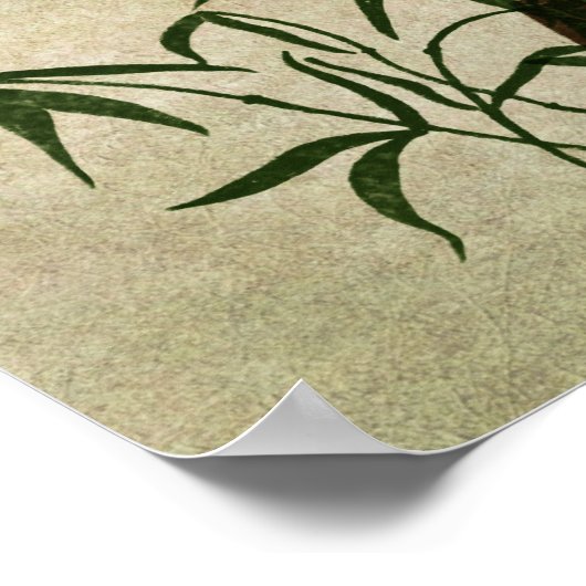 Vintager Orientalischer Bambus 1 Poster (Ecke)