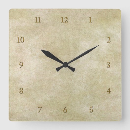 Vintager Orientalischer Bambus 1 Quadratische Wanduhr (Vorderseite)