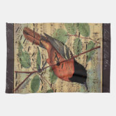 Vintager Oriole auf Musik Handtuch (Horizontal)