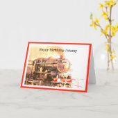 Vintager Ort mit Volldampf, personalisierter Gebur Karte (Gelbe Blume)