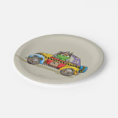 Vintager Oscar-Taxidienst Pappteller (Schrägansicht)