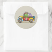 Vintager Oscar-Taxidienst Runder Aufkleber (Tasche)