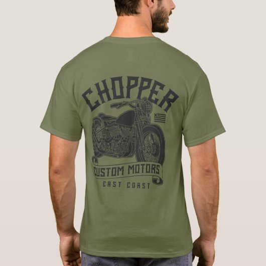 Vintager Ost-Chopper Motorrad-T - Shirt (Rückseite)