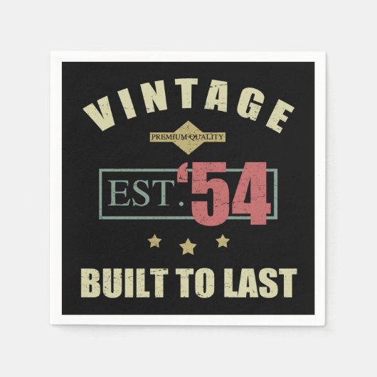 Vintager Osten. 1954 70. Geburtstag Serviette (Vorderseite)